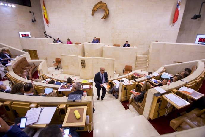 El portavoz de Ciudadanos (Cs) Cantabria en el Parlamento, Félix Álvarez, en el hemiciclo