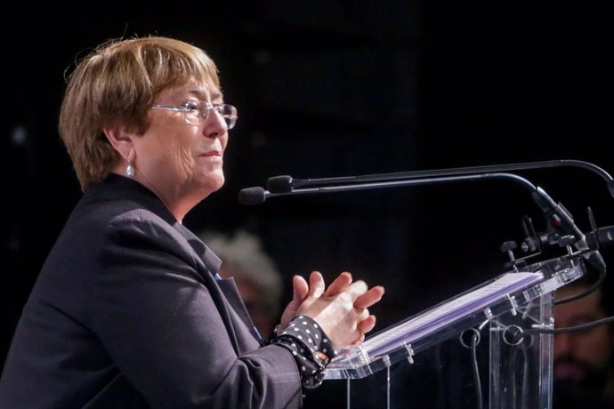 La Alta Comisionada de Naciones Unidas para los Derechos Humanos, Michelle Bachelet, en un acto durante su visita a Madrid
