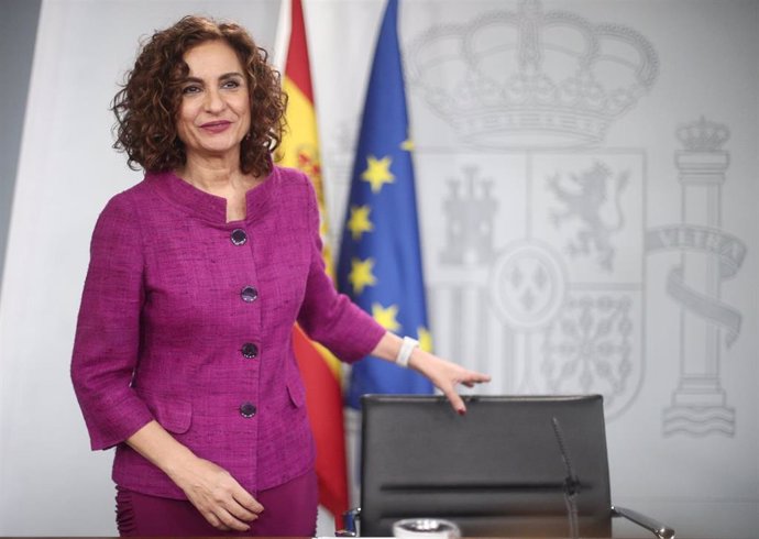 La ministra d'Hisenda, María Jesús Montero, en la roda de premsa del Consell de Ministres (arxiu).