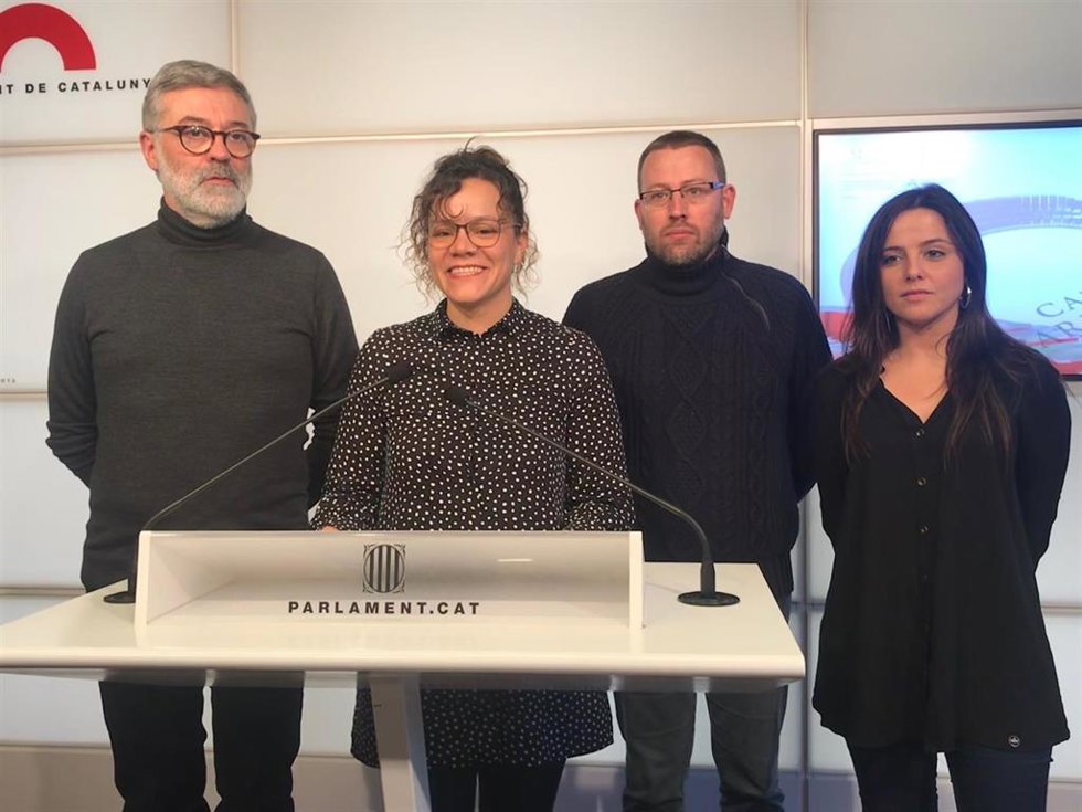 Los diputados de la CUP en el Parlament C.Riera; N.Snchez; V.Aragons y M.Sirvent