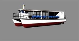 Boceto del barco solar que recorrerá Hornachuelos