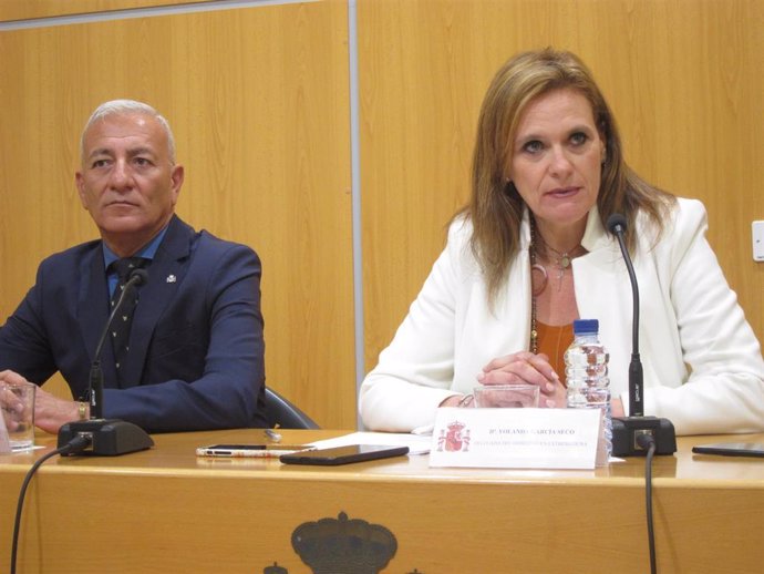 La delegada del Gobierno, Yolanda García Seco, en rueda de prensa tras los incidentes en Agroexpo