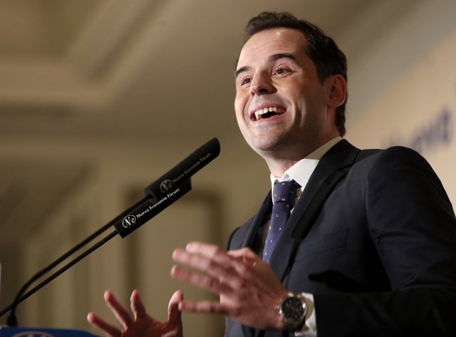 El vicepresidente de la Comunidad de Madrid, Ignacio Aguado, durante su intervención en un desayuno informativo de Fórum Europa, en Madrid (España), a 30 de enero de 2020.
