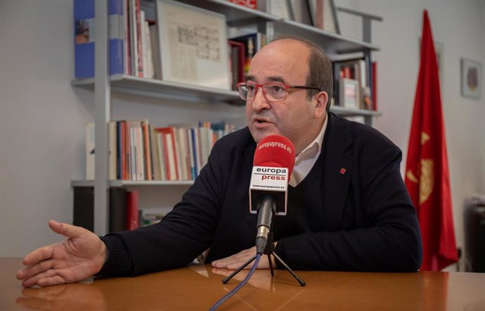 El primer secretario del PSC, Miquel Iceta, durante una entrevista para Europa Press.