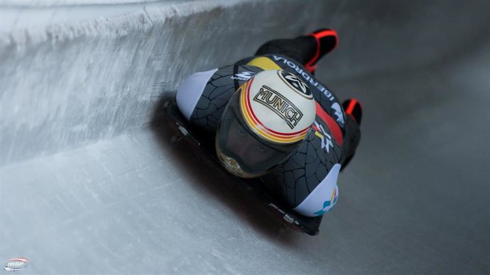 Ander Mirambell en su estreno en la Copa del Mundo de skeleton