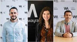 Florian Bogenschütz, director de Wayra Alemania: Marta Antúnez, directora de Wayra Barcelona; y Bruno Moraes,director de Wayra UK