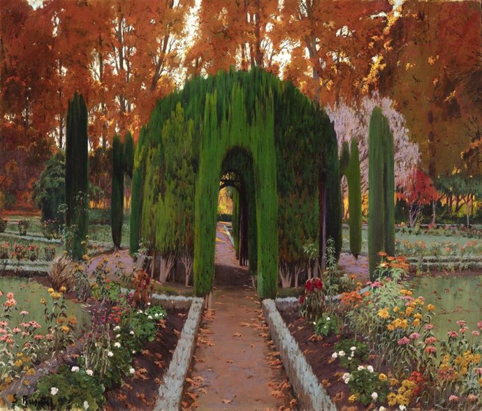 La obra 'Grupo de cipreses, Glorieta IV', de Santiago Rusiñol