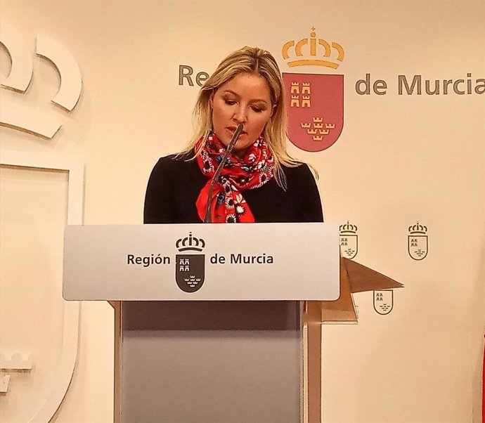 La portavoz del Gobierno regional, Ana Martínez Vidal, en rueda de prensa posterior al Consejo de Gobierno