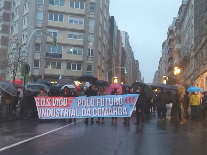Manifestación convocada por la CIG en Vigo en defensa del empleo y la industria.