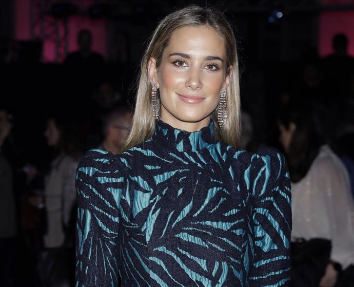 María Pombo, en el desfile de Jorge Vázquez para Pertegaz en la Mercedes-Benz Fashion Week Madrid