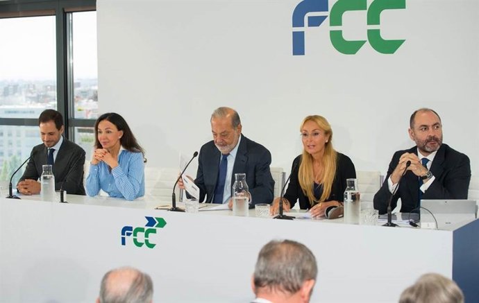 Carlos Slim, Esther Koplowitz y Pablo Colio en el último 'Investor Day' del grupo