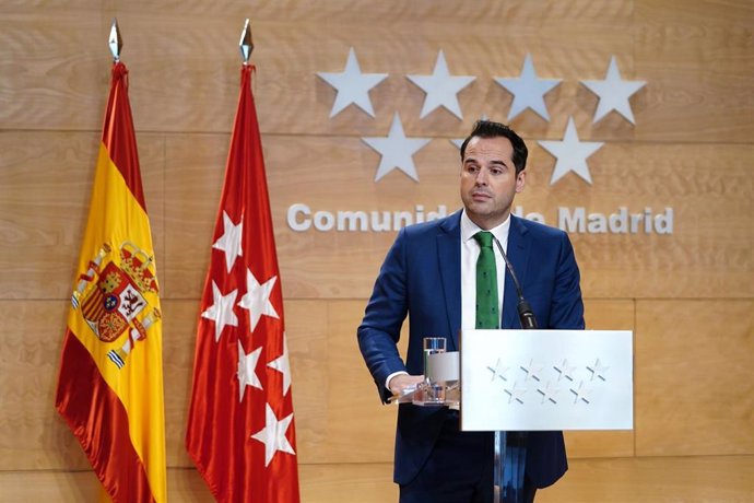 Imagen de recurso del vicepresidente de la Comunidad de Madrid, Ignacio Aguado, durante una rueda de prensa tras el Consejo de Gobierno.