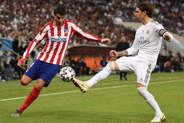 Álvaro Morata y Sergio Ramos, durante un partido entre Atlético de Madrid y Real Madrid.