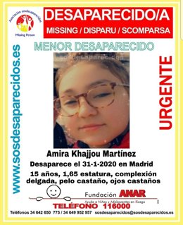 Buscan a una adolescente de 15 años desaparecida este viernes en Madrid