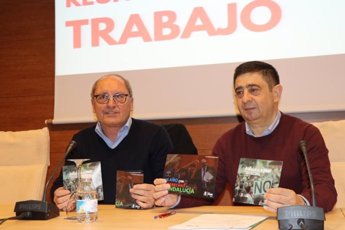 El secretario de Organización del PSOE-A, José Cornejo, y el presidente de la Diputación de Jaén, Francisco Reyes.