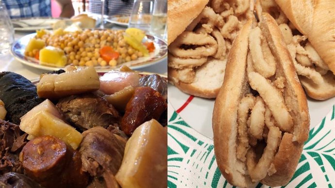 El derbi madrileño gastronómico: cocido madridista contra el bocadillo de calamares atlético