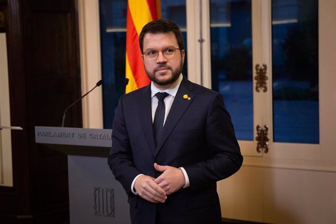 El vicepresident de la Generalitat, Pere Aragons, durante la presentación de los Presupuestos de la Generalitat de 2020 en la Comisión de Economía del Parlament de Catalunya, en Barcelona/Cataluña (España) a 29 de enero de 2020.