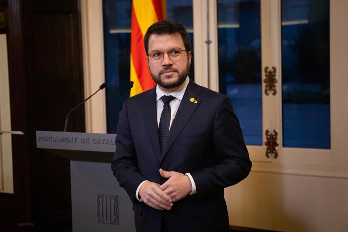 El vicepresident de la Generalitat, Pere Aragons, durant la presentació dels Pressupostos de la Generalitat de 2020 en la Comissió d'Economia del Parlament de Catalunya, a Barcelona/Catalunya (Espanya) a 29 de gener de 2020.