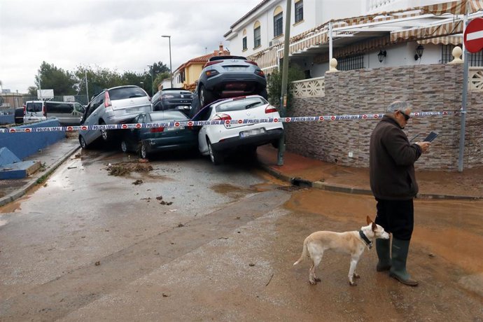 Foto de archivo de los daños ocasionados en la barriada malagueña de Campanillas tras la tromba de agua a consecuencia de la Tormenta Gloria que azotó al país en enero de 2020.