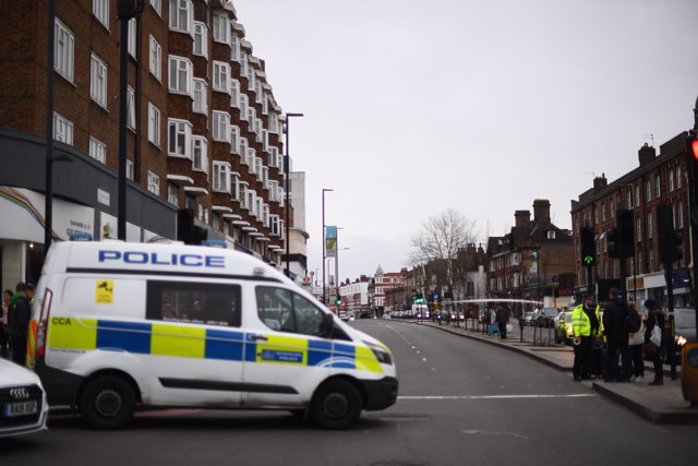 2 de febrer del 2020, Londres, Anglaterra. La Policia Metropolitana de Londres a Streatham després d'haver abatut un home que ha ferit diverses persones. Foto: Victoria Jones/PA Wire/dpa