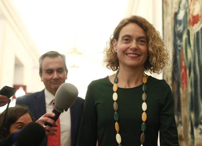 La presidenta del Congreso, Meritxell Batet, a su llegada a la reunión de la Mesa del Congreso de los Diputados, en Madrid (España), a 23 de enero de 2020.
