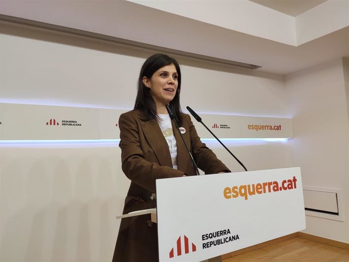 La secretaria general adjunta y portavoz de ERC, Marta Vilalta, en rueda de prensa el 3 de febrero de 2020.