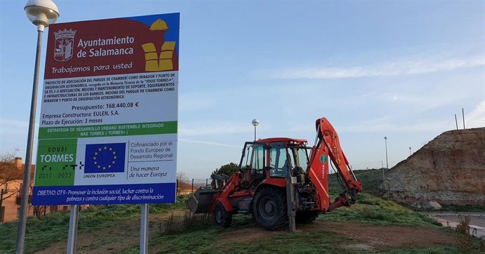 Obras en el Parque de Chamberí, en Salamanca.