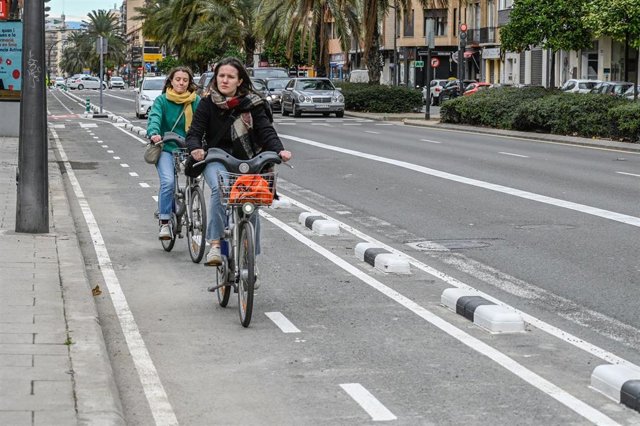 Carril bici en València.