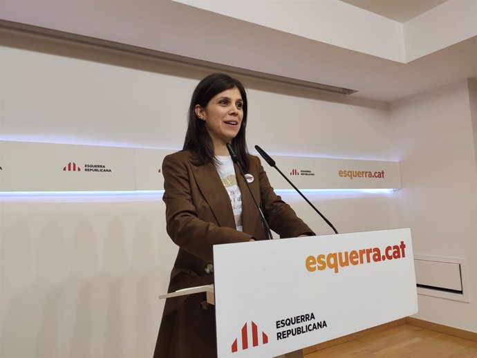 La secretria general adjunta i portaveu d'ERC, Marta Vilalta, en roda de premsa el 3 de febrer del 2020.