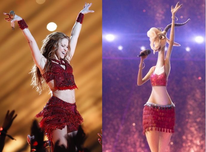Shakira se vistió en la Super Bowl igual que su personaje en el filme Zootropolis