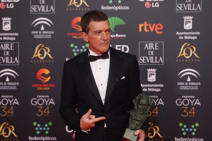 Antonio Banderas en la XXXIV edición de los Premios Goya, en Málaga (Andalucía, España), a 25 de enero de 2020.