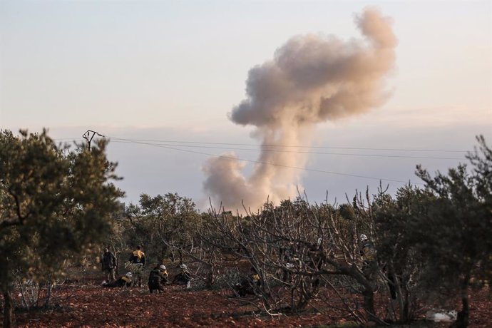 Bombardeig a Idlib (Síria). 