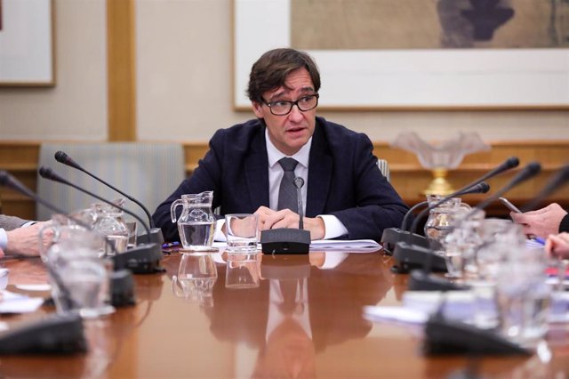 El ministro de Sanidad, Salvador Illa, durante la reunión ministerial de evaluación y seguimiento del coronavirus, en Madrid (España) a 2 de febrero de 2020.