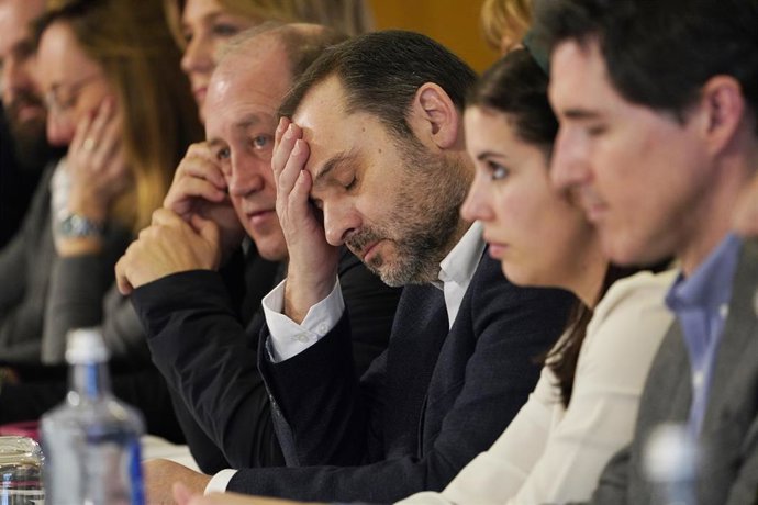 El secretario de Organización del PSOE y ministro de Transportes, Movilidad y Agenda Urbana, José Luis Ábalos, en el Comité Nacional de los socialistas gallegos, en Santiago de Compostela el pasado 25 de enero