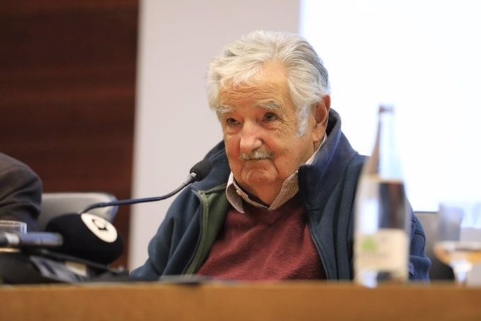 El expresidente de Uruguay, José Mujica, en rueda de prensa con motivo del Premio de Derechos Humanos 2019 que le otorga el Consejo Valenciano de Colegios de Abogados (CVCA) y la Fundación por la Justicia.