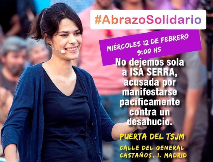 Imagen de la convocatoria del 'abazo solidario' en apoyo de Isa Serra