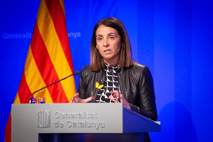 La consellera de Presidencia y portavoz del Govern, Meritxell Budó, ofrece una rueda de prensa posterior al Consell Executiu en el Palacio de la Generalitat, en Barcelona (España), a 04 de febrero de 2020.