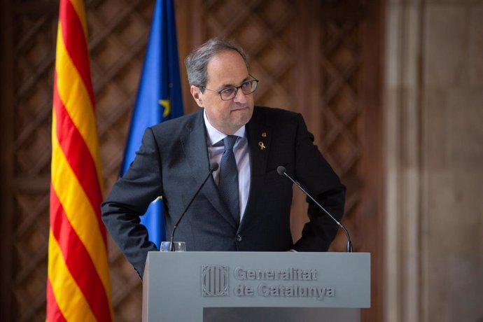 El president de la Generalitat, Quim Torra, valora la inhabilitació a la qual ha estat condemnat pel Tribunal Superior de Justícia de Catalunya, Barcelona, 19 de desembre del 2019.