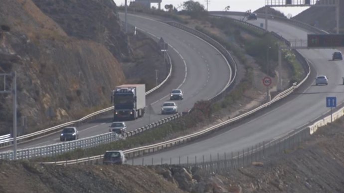 Autovía A-7 a su paso por Roquetas de Mar (Almería)