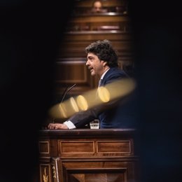 El responsable económico del PP en el Congreso, Mario Garcés, interviene ante el Pleno de la Cámara Baja