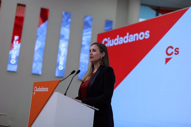 La portavoz de la gestora de Ciudadanos, Melisa Rodríguez, ofrece una rueda de prensa tras la reunión de la Comisión Gestora de Ciudadanos en la sede nacional del partido, en Madrid a 20 de enero de 2020.