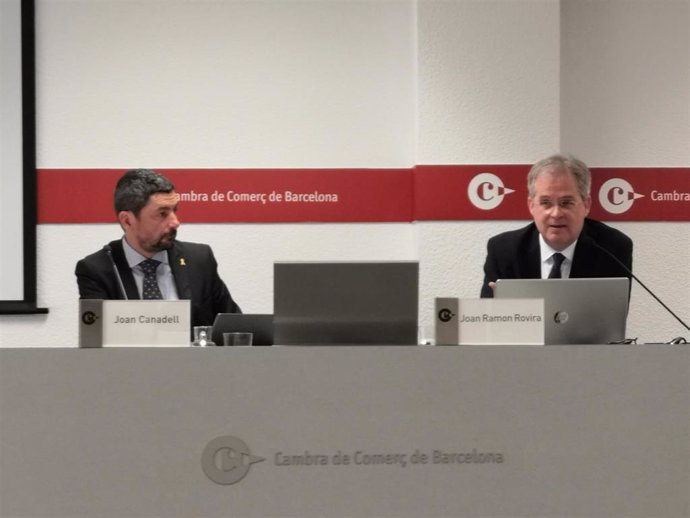 El presidente de la Cámara de Comercio de Barcelona, Joan Canadell, y Joan Ramon Rovira
