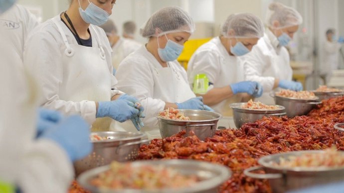 Trabajadoras de la compañía Alfocan