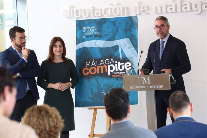 El vicepresidente primero de la Diputación de Málaga, Juan Carlos Maldonado, presenta Málaga Compite para apoyar a clubes deportivos de alto nivel