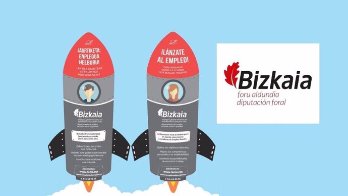 Cartel del programa de Lanzaderas de empleo en Bizkaia