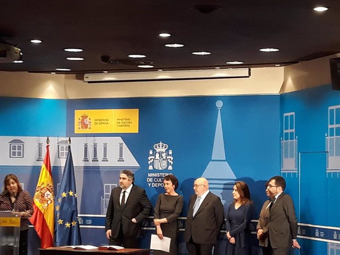 El ministro de Cultura y Deporte, José Manuel Rodríguez Uribes, en acto de toma de posesión de nuevos cargos