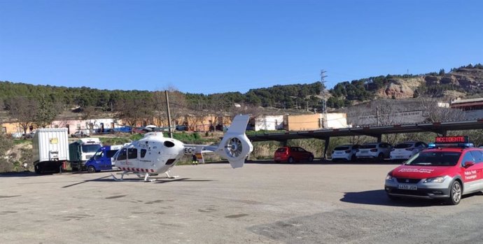 Herido en Lodosa el conductor de un turismo que ha sido trasladado en helicóptero al Complejo Hospitalario de Navarra.