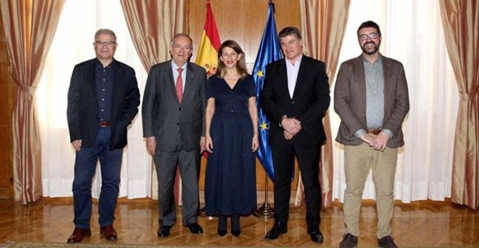 La ministra Yolanda Díaz se reúne con el presidente de Pimec, Josep González