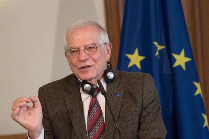 FILED - 27 January 2020, Berlin: EUforeign policy chief Josep Borrell speaks during a press conference at Villa Borsig. Borrell slammed the United States' recently unveiled Middle East peace plan on Tuesday, arguing that it "departs from" international