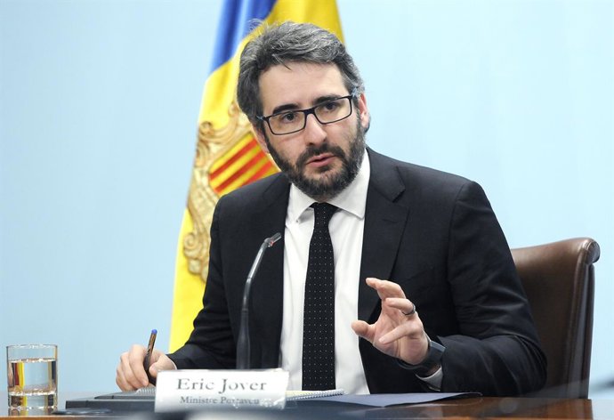 El ministre Portaveu, Eric Jover, durant la compareixena posterior a la reunió del Consell de Ministres d'aquest dimecres 5 de febrer de 2020